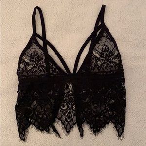 Black Wenxi Lingerie Top